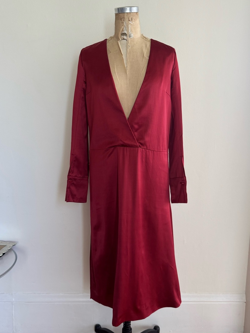 Maison Margiela crimson satin dress 38 Italy